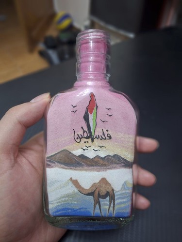 Bottiglia sabbia fatta a - fatta,